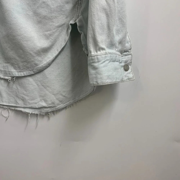 Sanctuary Women's Lace Up Button Front Long Sleeve Collared Shirt Size L - Picture 5 of 12